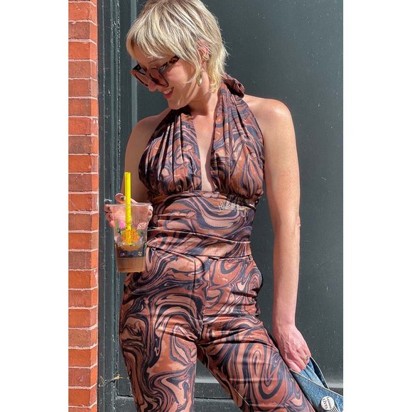 NWT House of Sunny Mahogany Paradise Party Halter Top - Picture 8 of 14